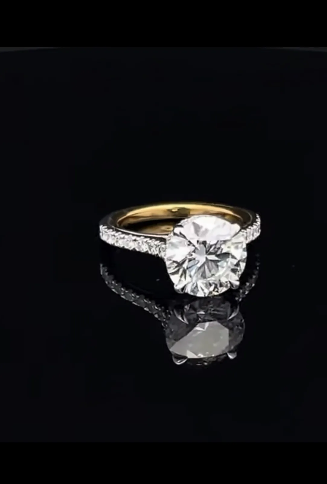 Anillo solitario dos tonos