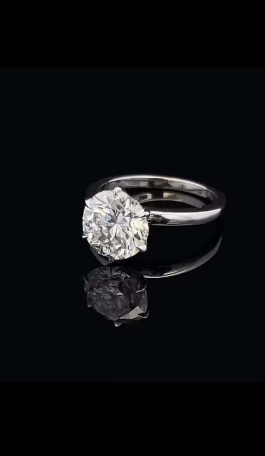 Anillo solitario de diamante grande, oro blanco
